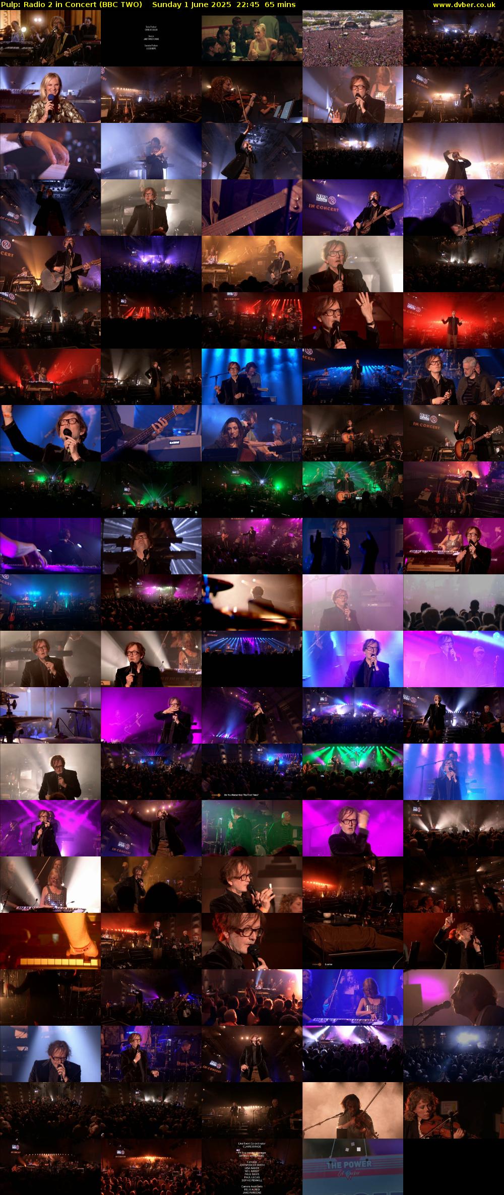 Pulp: Radio 2 in Concert (BBC TWO) Sunday 1 June 2025 22:45 - 23:50