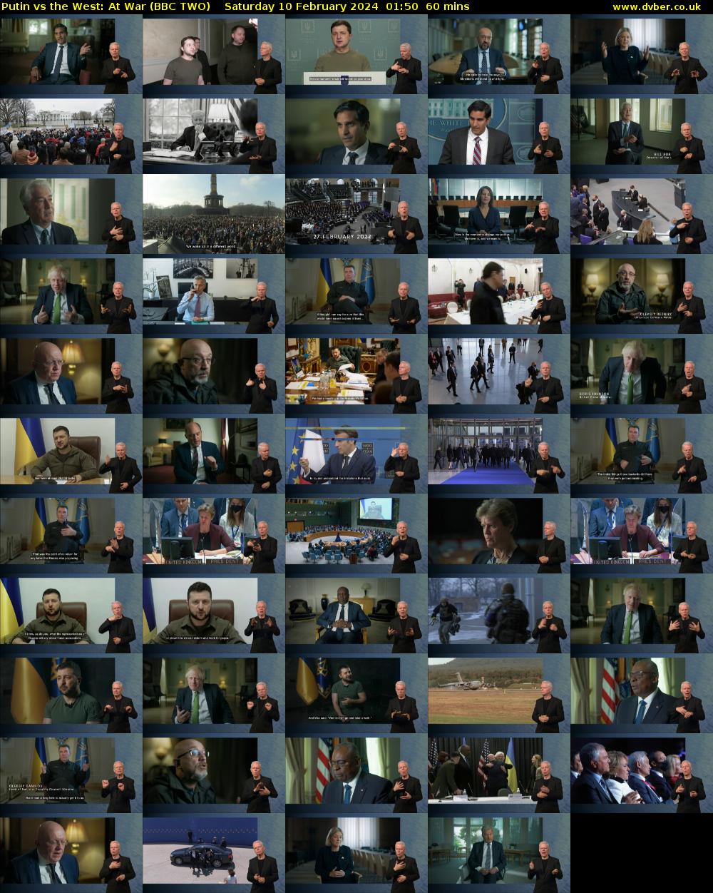 Putin vs the West: At War (BBC TWO) Saturday 10 February 2024 01:50 - 02:50