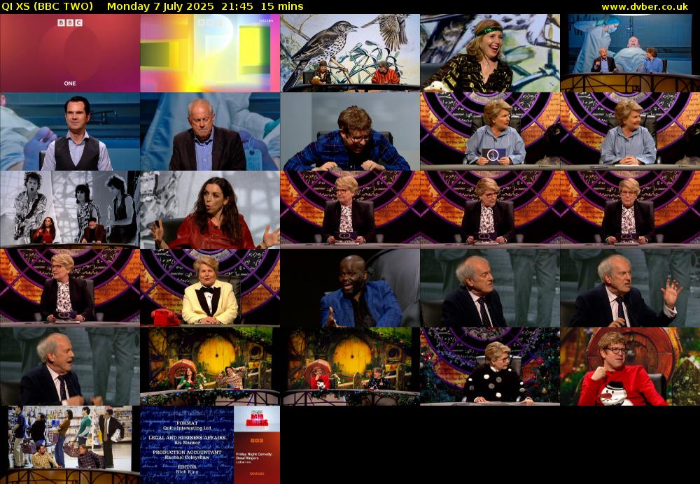 QI XS (BBC TWO) Monday 7 July 2025 21:45 - 22:00