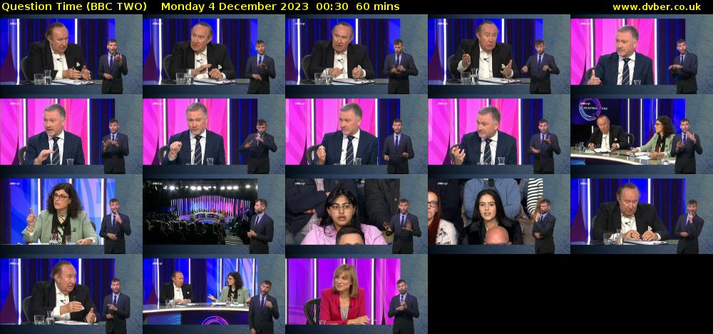 Question Time (BBC TWO) Monday 4 December 2023 00:30 - 01:30