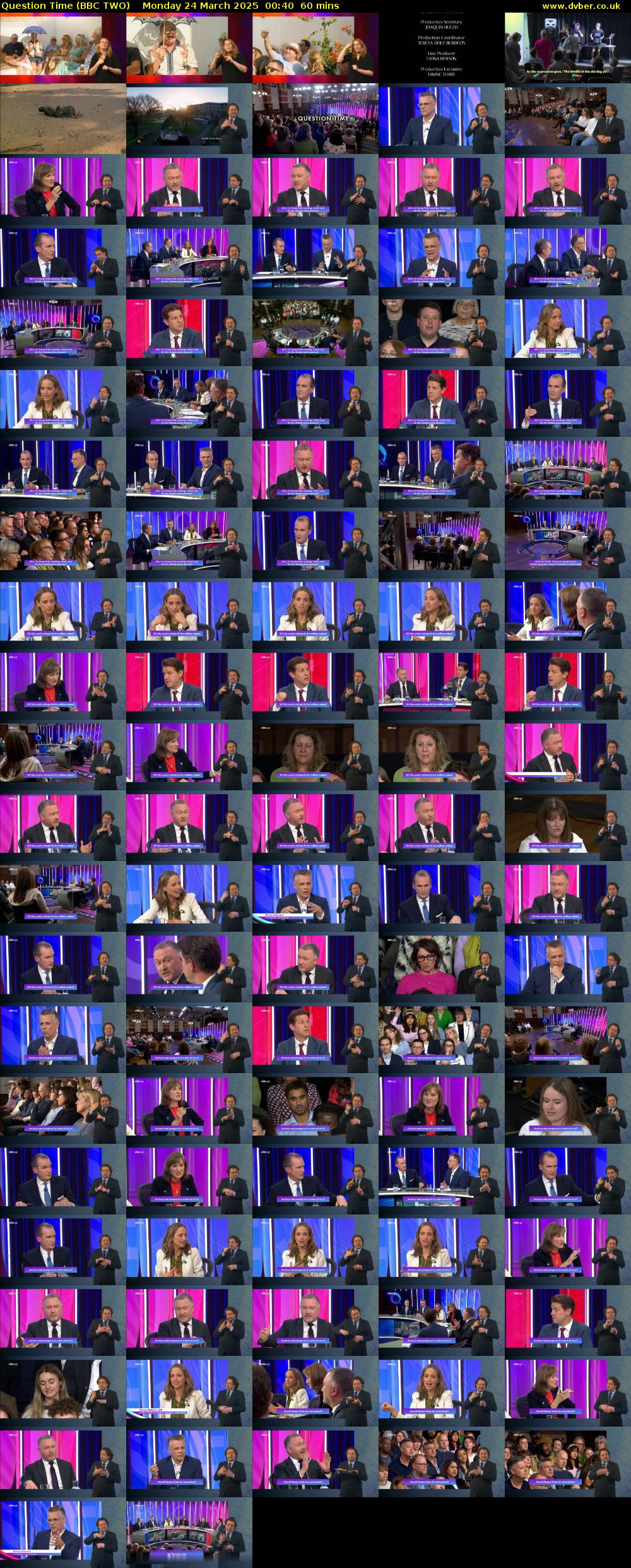 Question Time (BBC TWO) Monday 24 March 2025 00:40 - 01:40