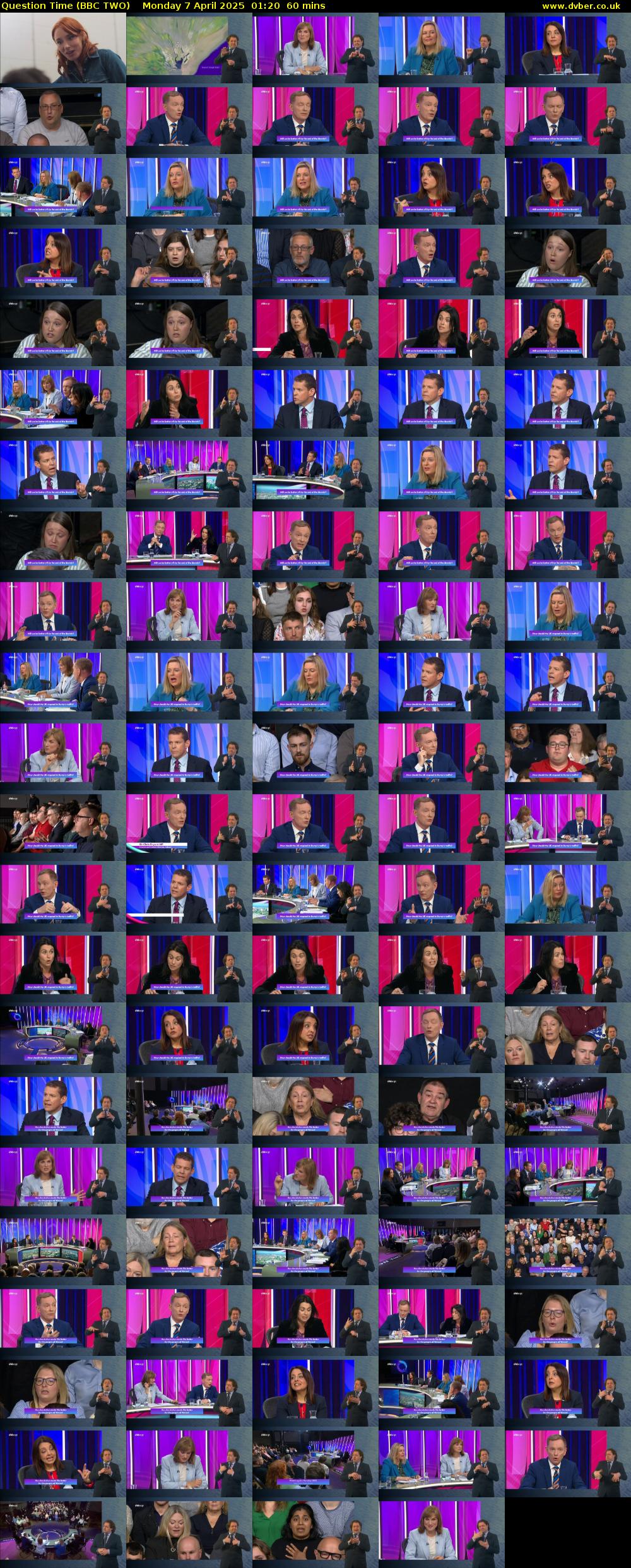 Question Time (BBC TWO) Monday 7 April 2025 01:20 - 02:20