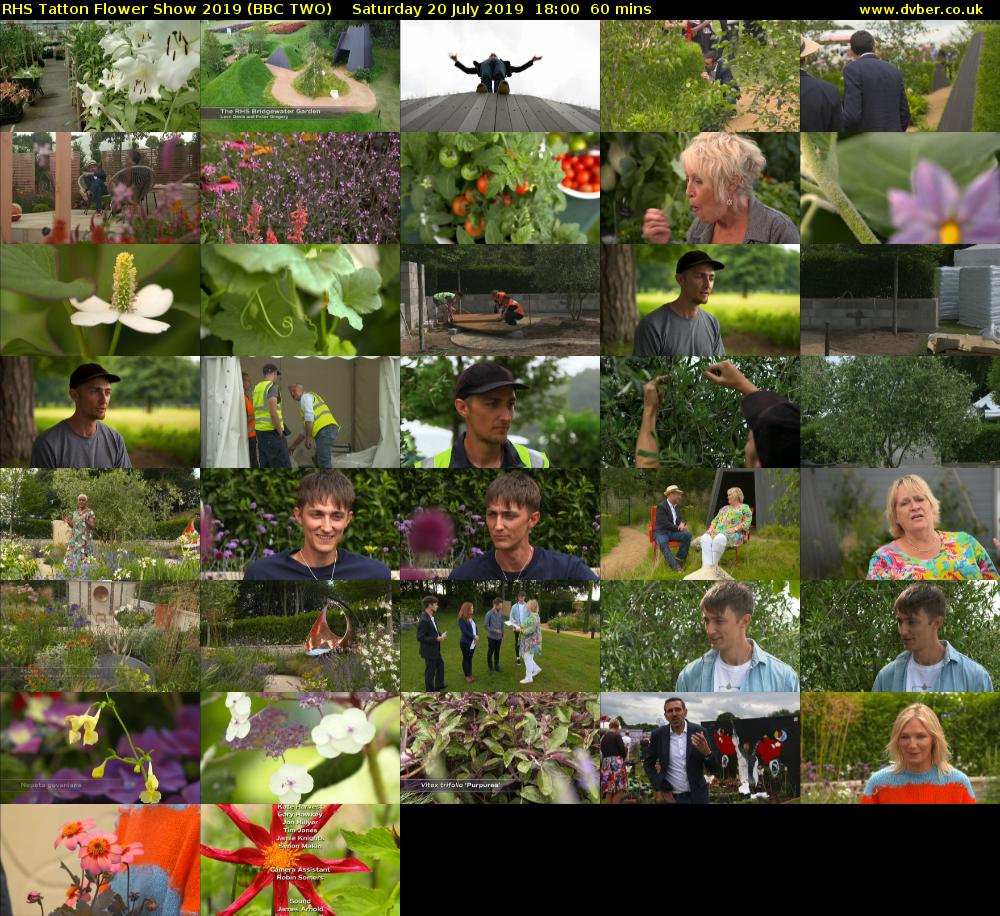 RHS Tatton Flower Show 2019 (BBC TWO) Saturday 20 July 2019 18:00 - 19:00
