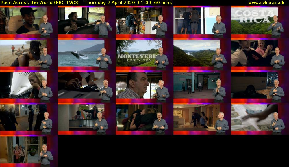 Race Across the World (BBC TWO) Thursday 2 April 2020 01:00 - 02:00