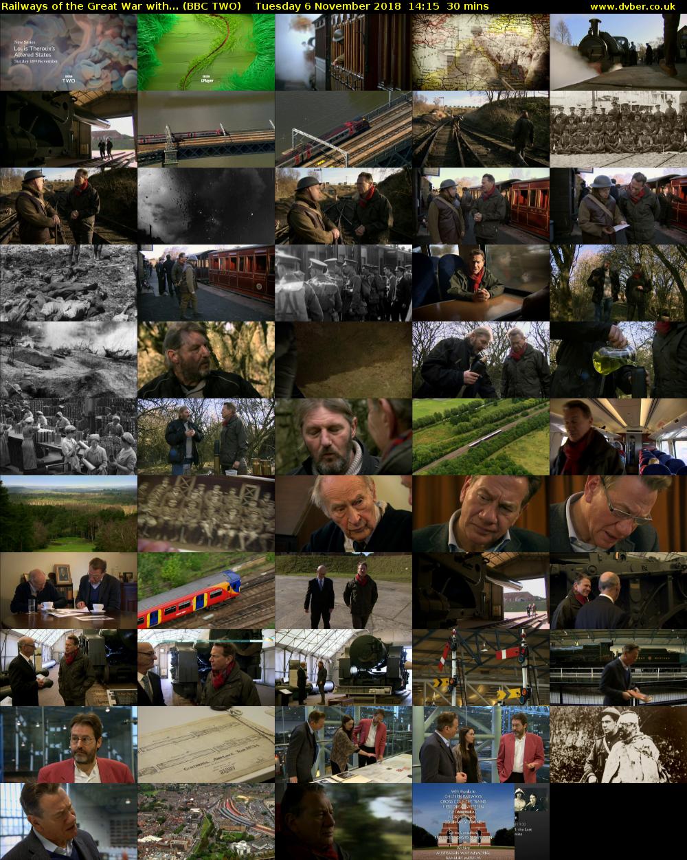 Railways of the Great War with... (BBC TWO) Tuesday 6 November 2018 14:15 - 14:45