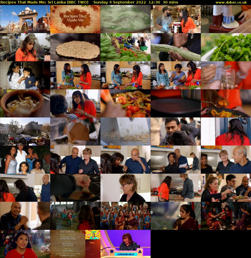Recipes That Made Me: Sri Lanka (BBC TWO) Sunday 4 September 2022 12:30 - 13:00
