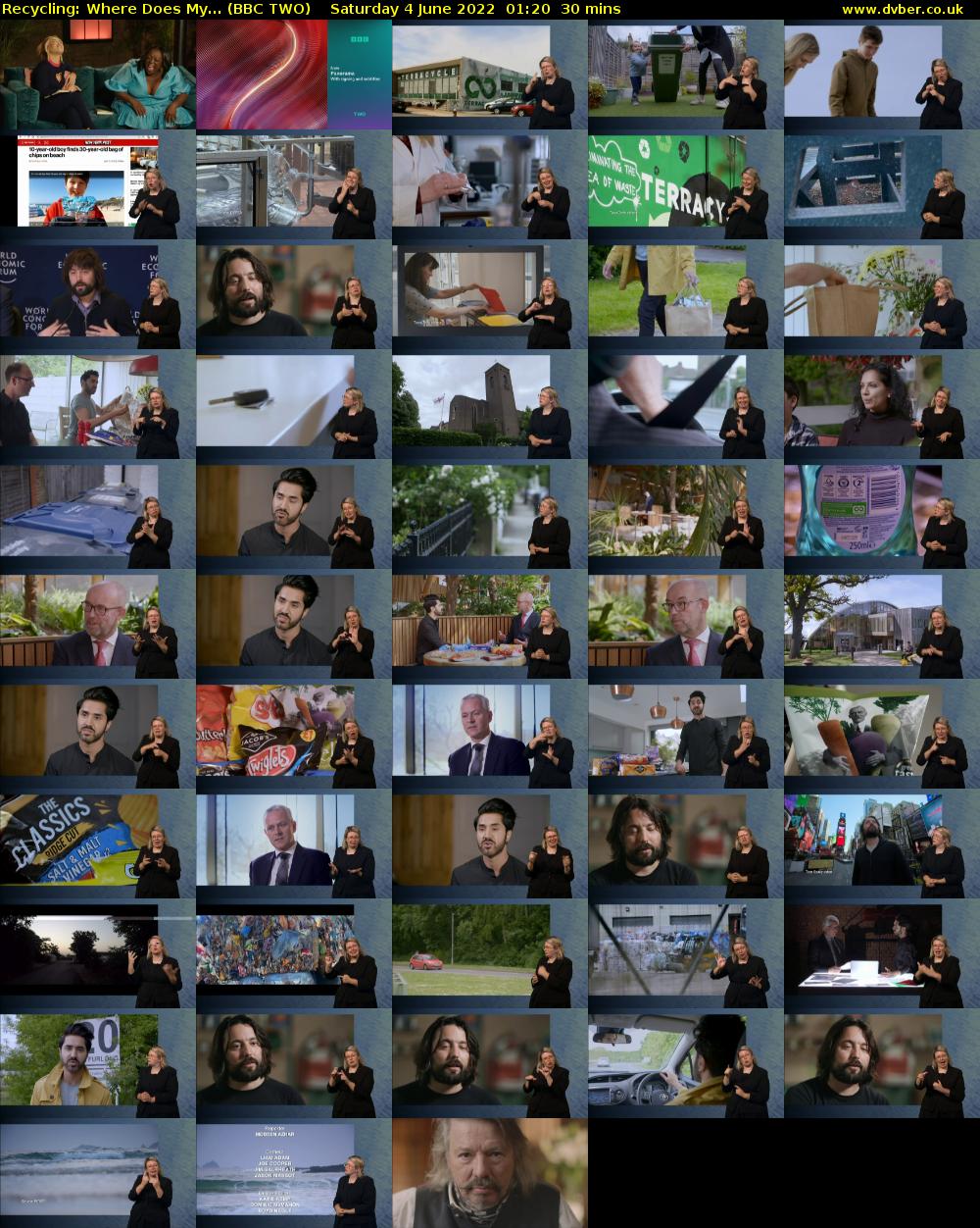 Recycling: Where Does My... (BBC TWO) Saturday 4 June 2022 01:20 - 01:50