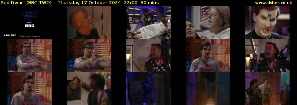Red Dwarf (BBC TWO) Thursday 17 October 2024 22:00 - 22:30