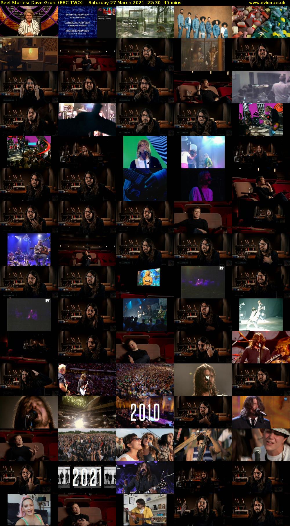 Reel Stories: Dave Grohl (BBC TWO) Saturday 27 March 2021 22:30 - 23:15