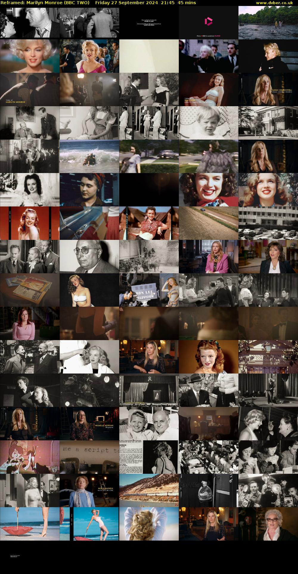 Reframed: Marilyn Monroe (BBC TWO) Friday 27 September 2024 21:45 - 22:30