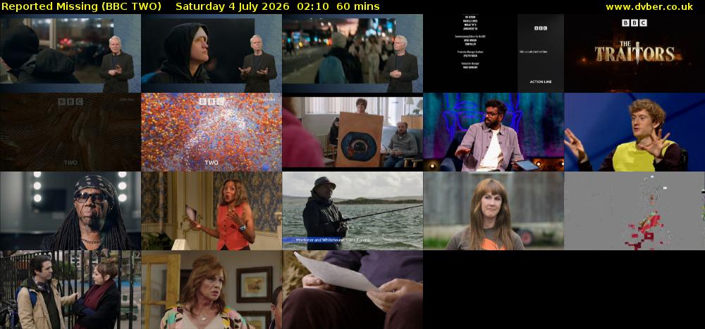 Reported Missing (BBC TWO) Saturday 4 July 2026 02:10 - 03:10