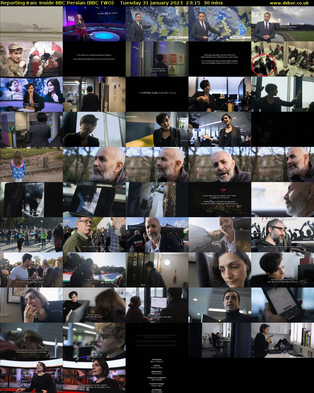Reporting Iran: Inside BBC Persian (BBC TWO) Tuesday 31 January 2023 23:15 - 23:45