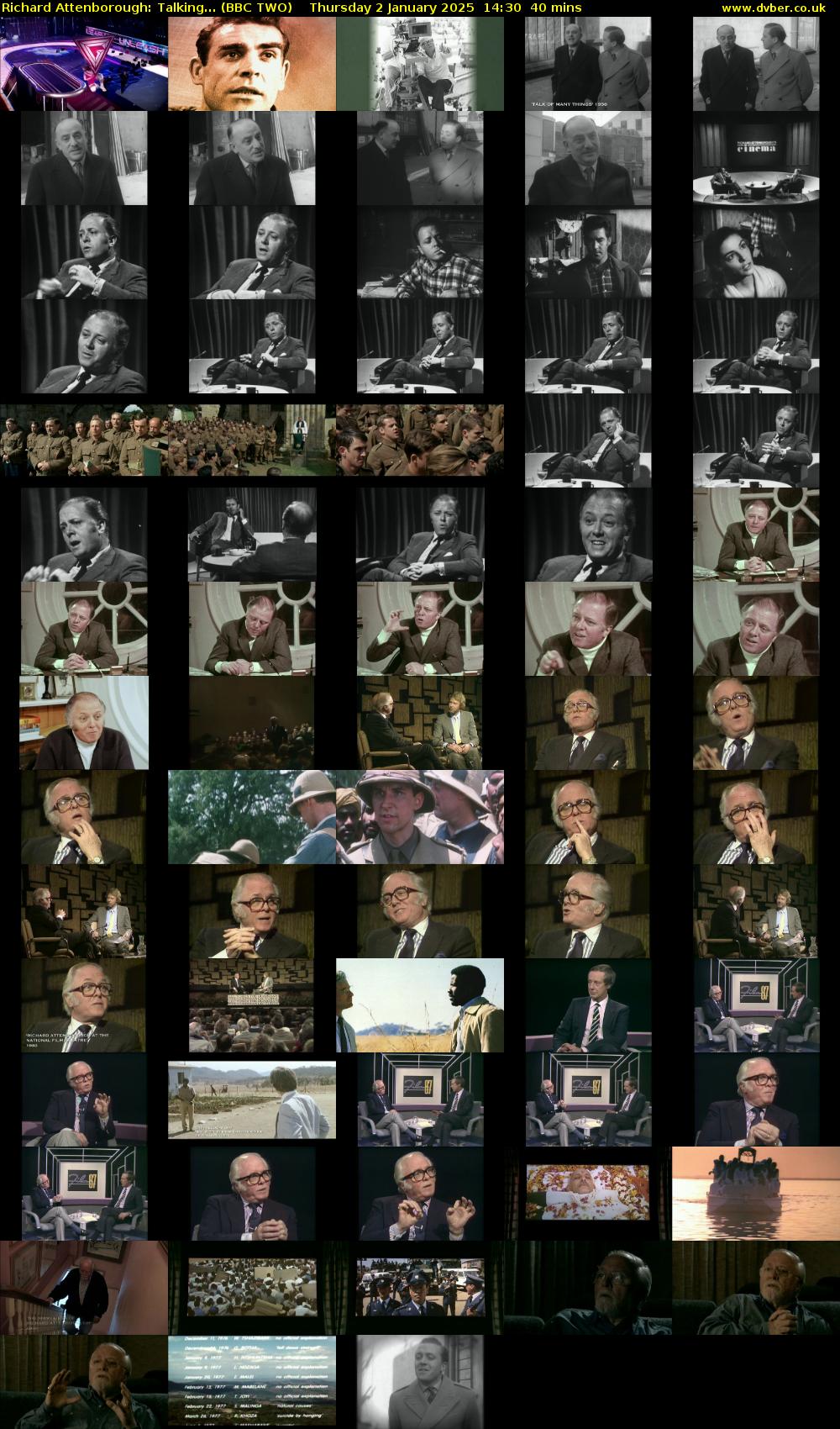 Richard Attenborough: Talking... (BBC TWO) Thursday 2 January 2025 14:30 - 15:10