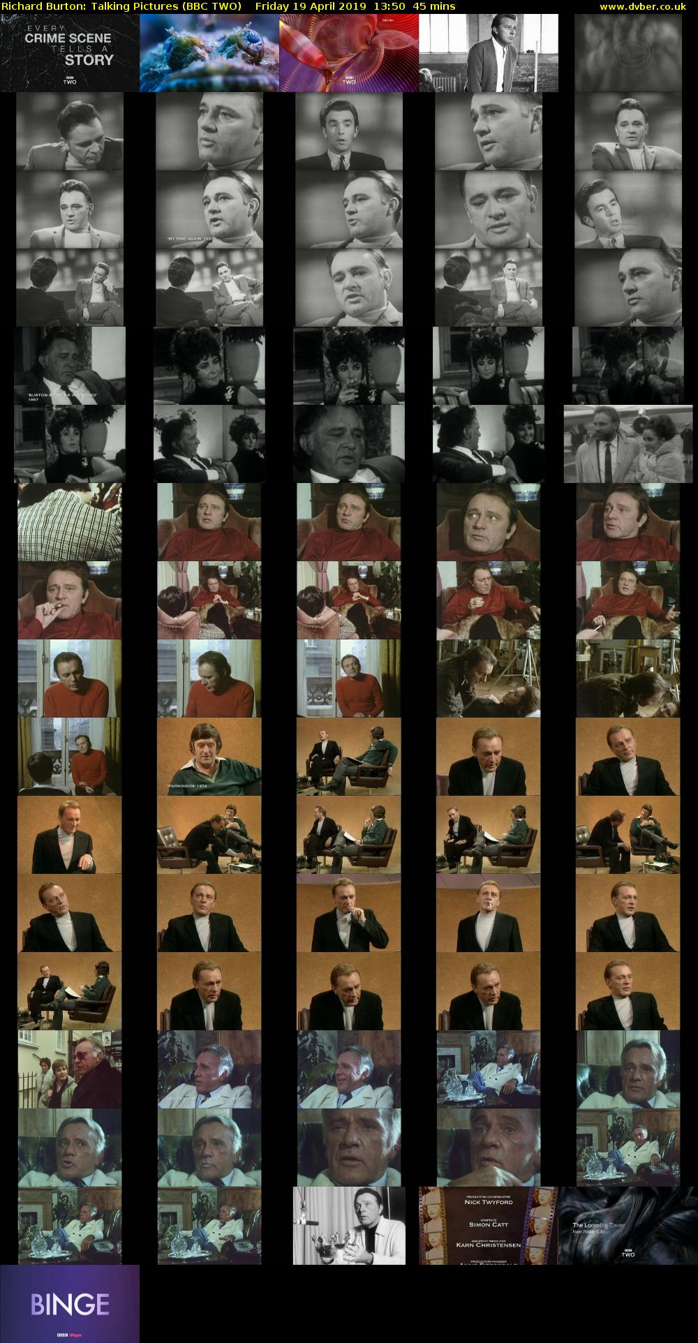 Richard Burton: Talking Pictures (BBC TWO) Friday 19 April 2019 13:50 - 14:35