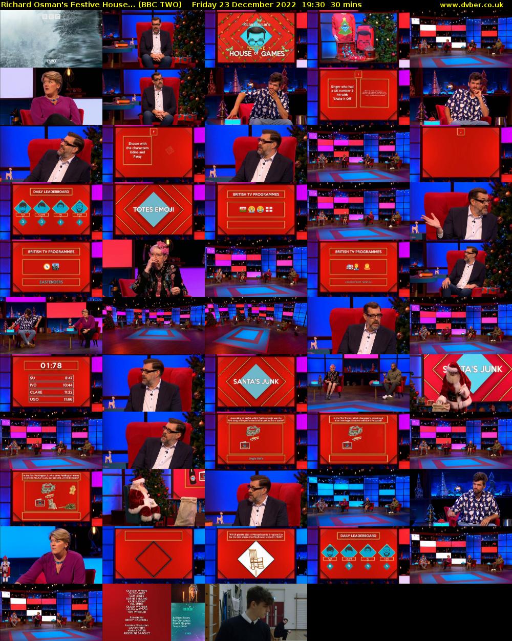 Richard Osman's Festive House... (BBC TWO) Friday 23 December 2022 19:30 - 20:00