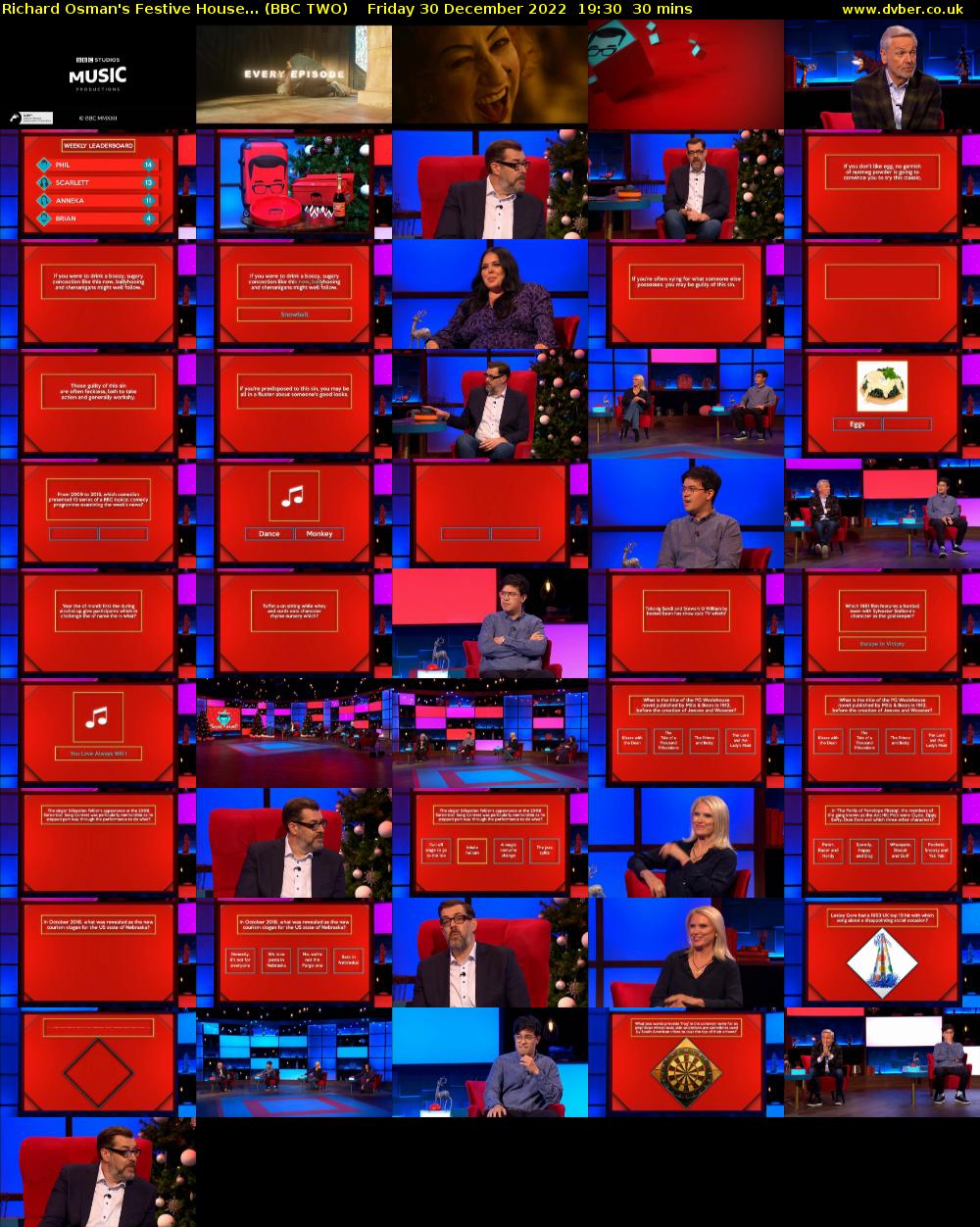 Richard Osman's Festive House... (BBC TWO) Friday 30 December 2022 19:30 - 20:00