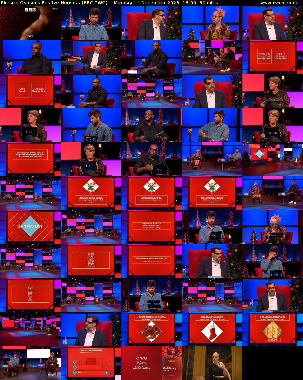 Richard Osman's Festive House... (BBC TWO) Monday 11 December 2023 18:00 - 18:30