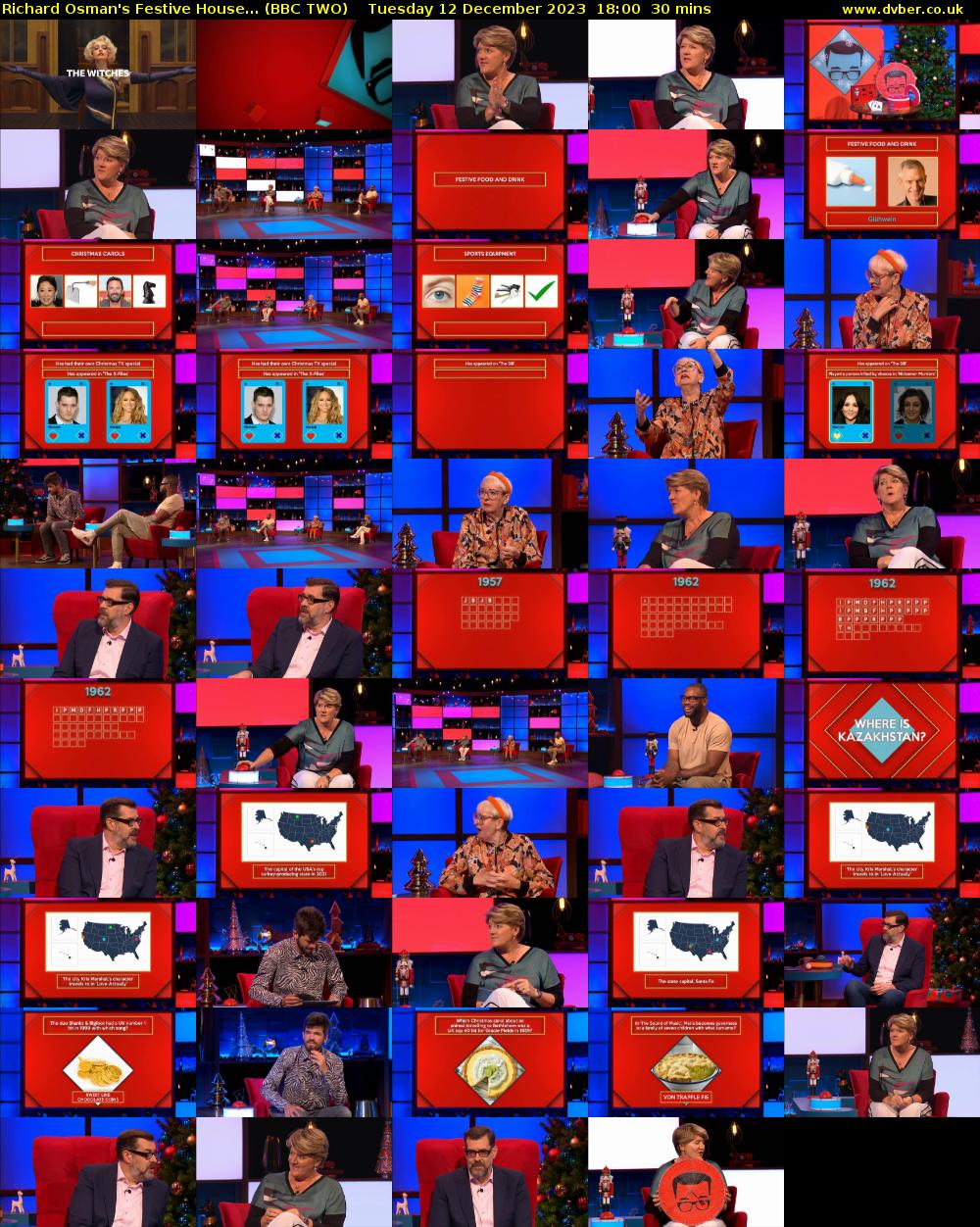 Richard Osman's Festive House... (BBC TWO) Tuesday 12 December 2023 18:00 - 18:30