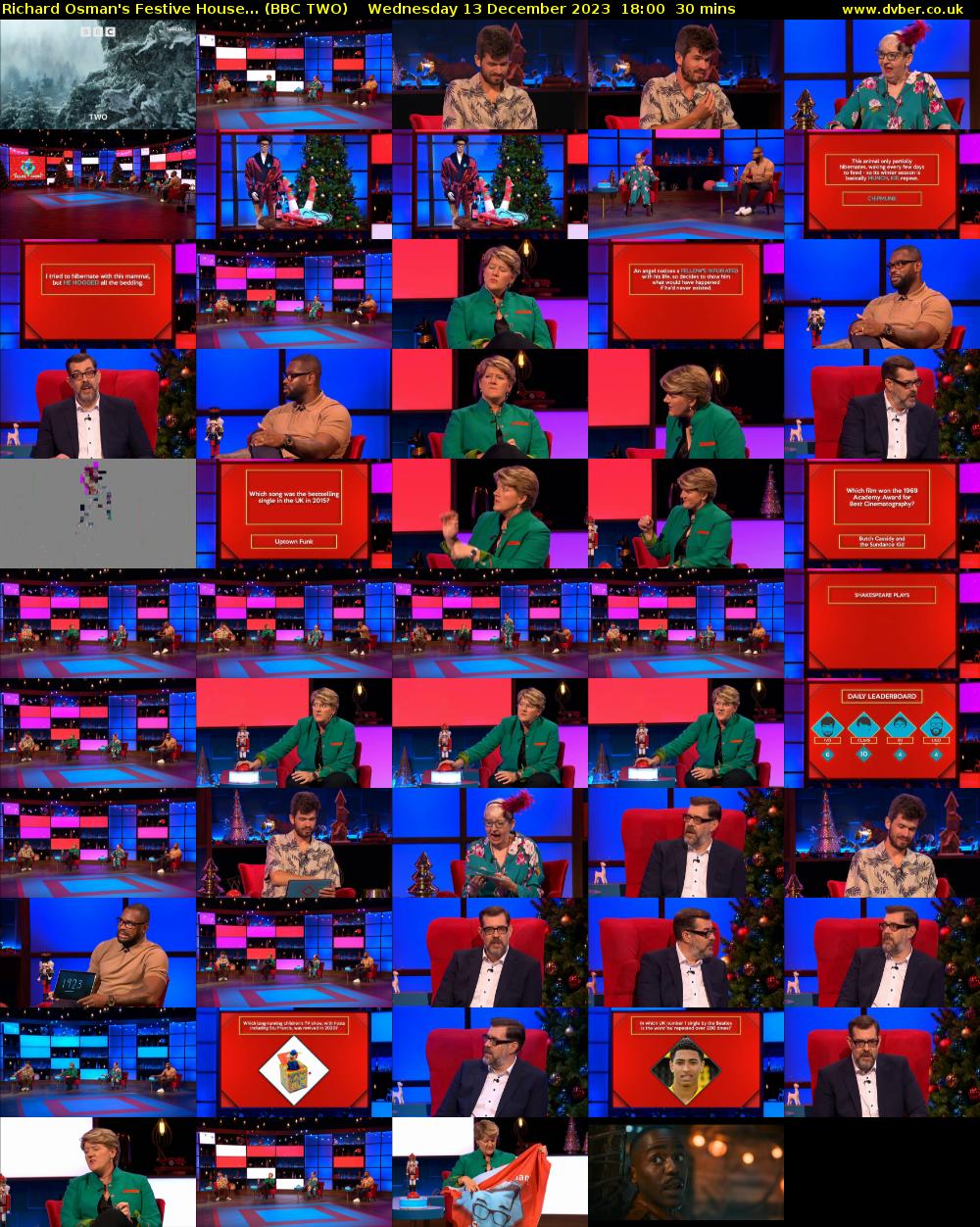 Richard Osman's Festive House... (BBC TWO) Wednesday 13 December 2023 18:00 - 18:30