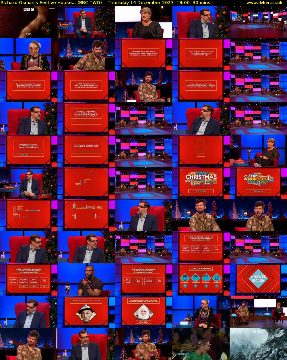 Richard Osman's Festive House... (BBC TWO) Thursday 14 December 2023 18:00 - 18:30