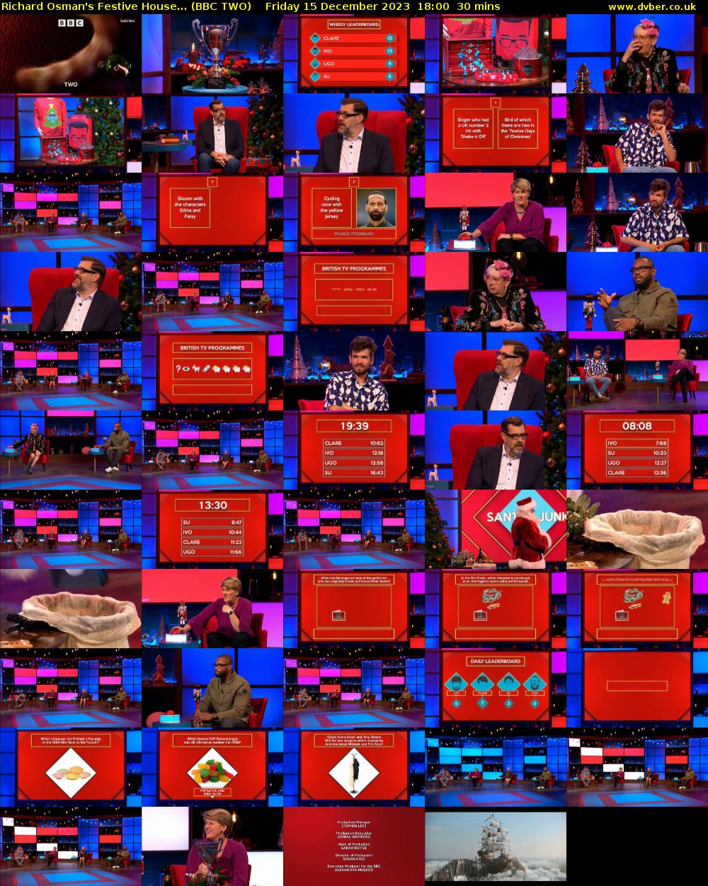 Richard Osman's Festive House... (BBC TWO) Friday 15 December 2023 18:00 - 18:30