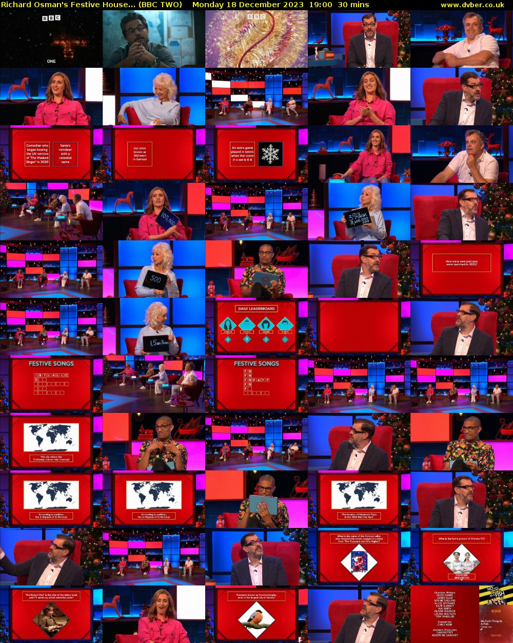 Richard Osman's Festive House... (BBC TWO) Monday 18 December 2023 19:00 - 19:30