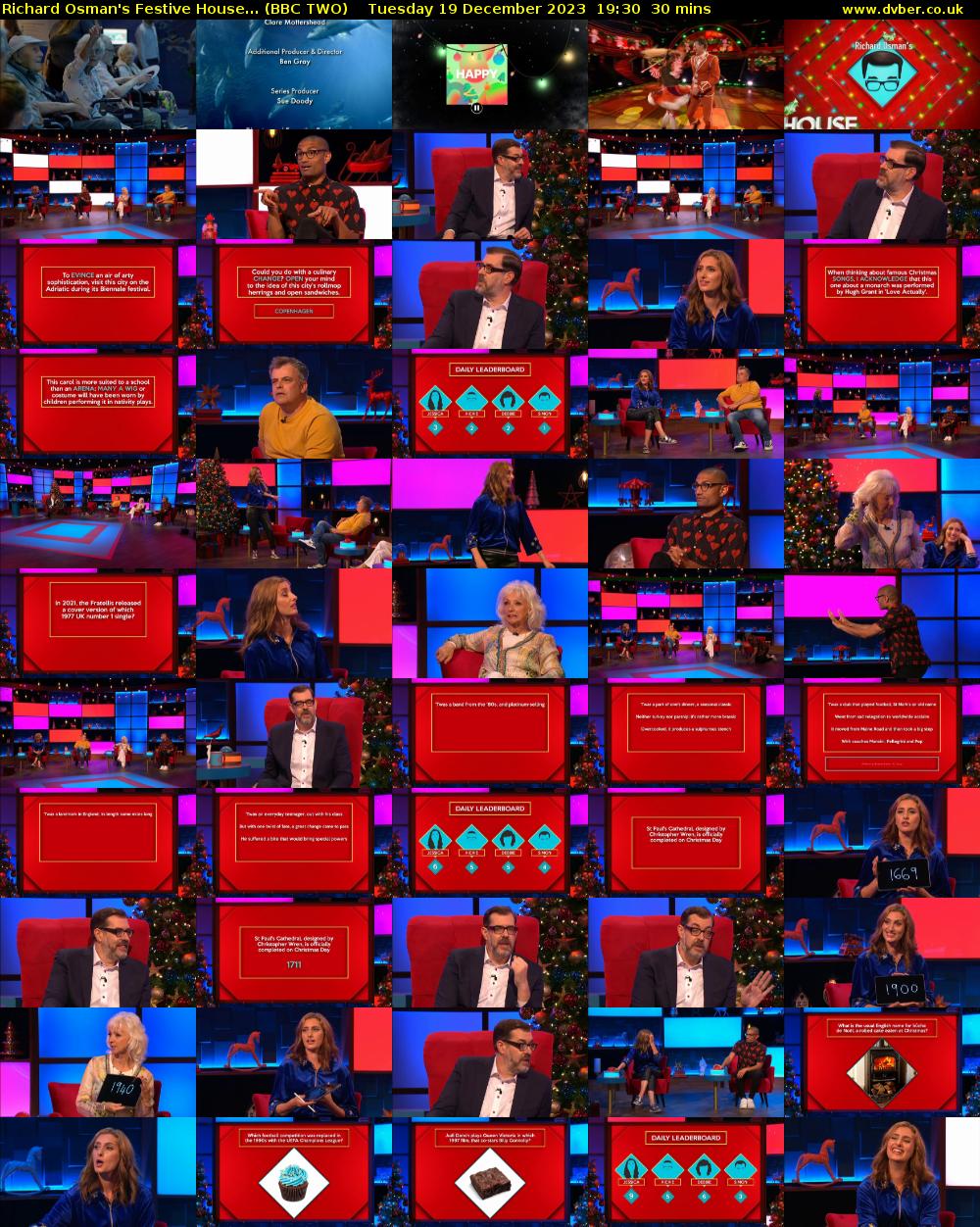 Richard Osman's Festive House... (BBC TWO) Tuesday 19 December 2023 19:30 - 20:00