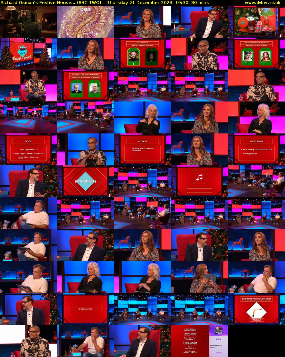 Richard Osman's Festive House... (BBC TWO) Thursday 21 December 2023 19:30 - 20:00