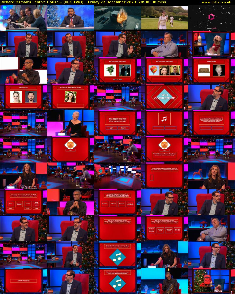 Richard Osman's Festive House... (BBC TWO) Friday 22 December 2023 20:30 - 21:00