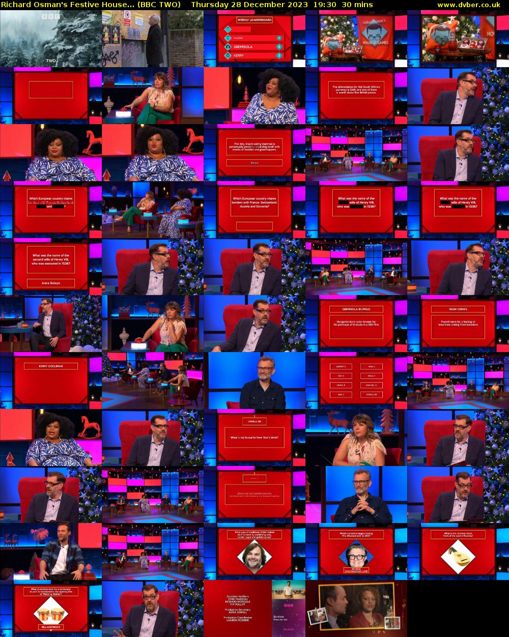 Richard Osman's Festive House... (BBC TWO) Thursday 28 December 2023 19:30 - 20:00