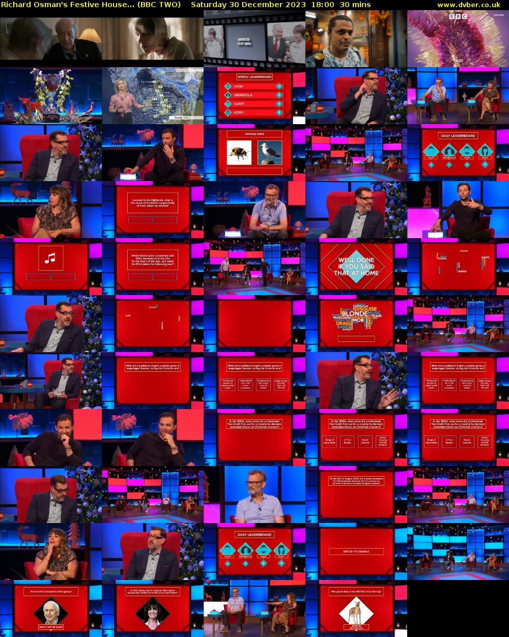 Richard Osman's Festive House... (BBC TWO) Saturday 30 December 2023 18:00 - 18:30