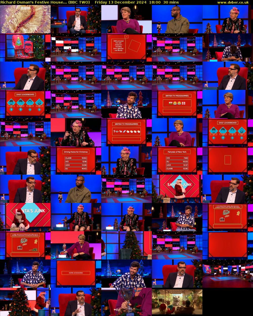 Richard Osman's Festive House... (BBC TWO) Friday 13 December 2024 18:00 - 18:30