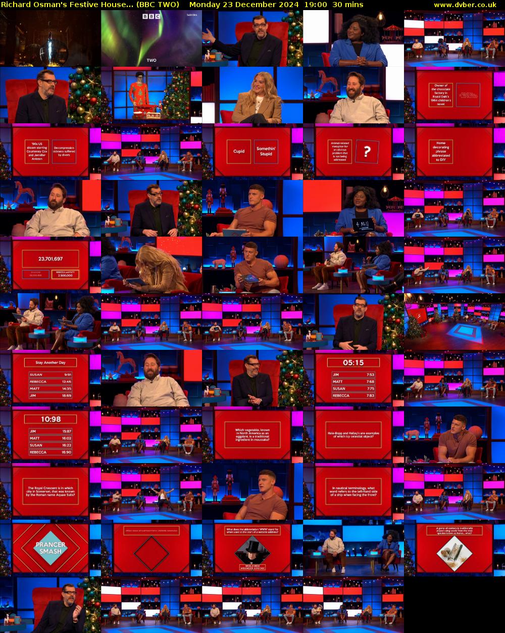 Richard Osman's Festive House... (BBC TWO) Monday 23 December 2024 19:00 - 19:30