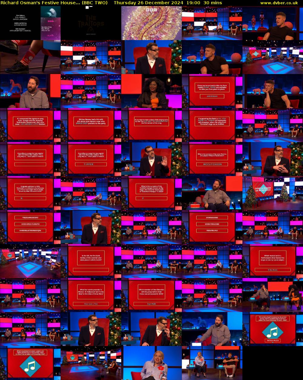 Richard Osman's Festive House... (BBC TWO) Thursday 26 December 2024 19:00 - 19:30