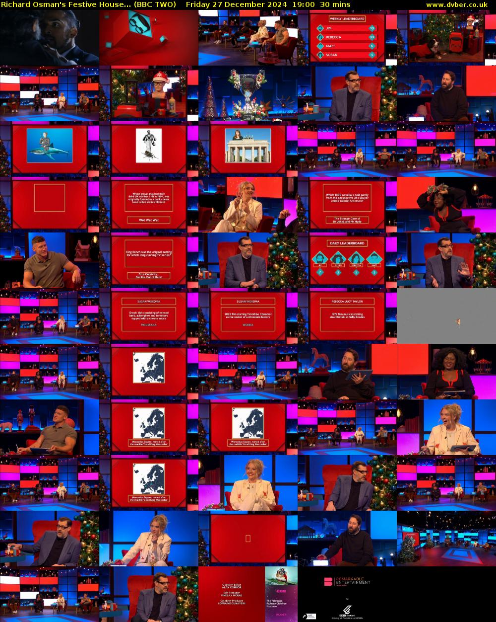 Richard Osman's Festive House... (BBC TWO) Friday 27 December 2024 19:00 - 19:30