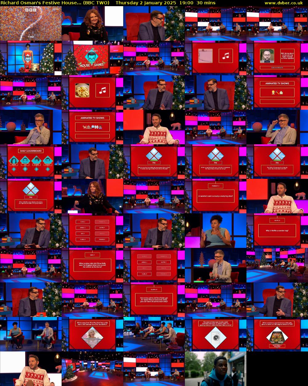Richard Osman's Festive House... (BBC TWO) Thursday 2 January 2025 19:00 - 19:30