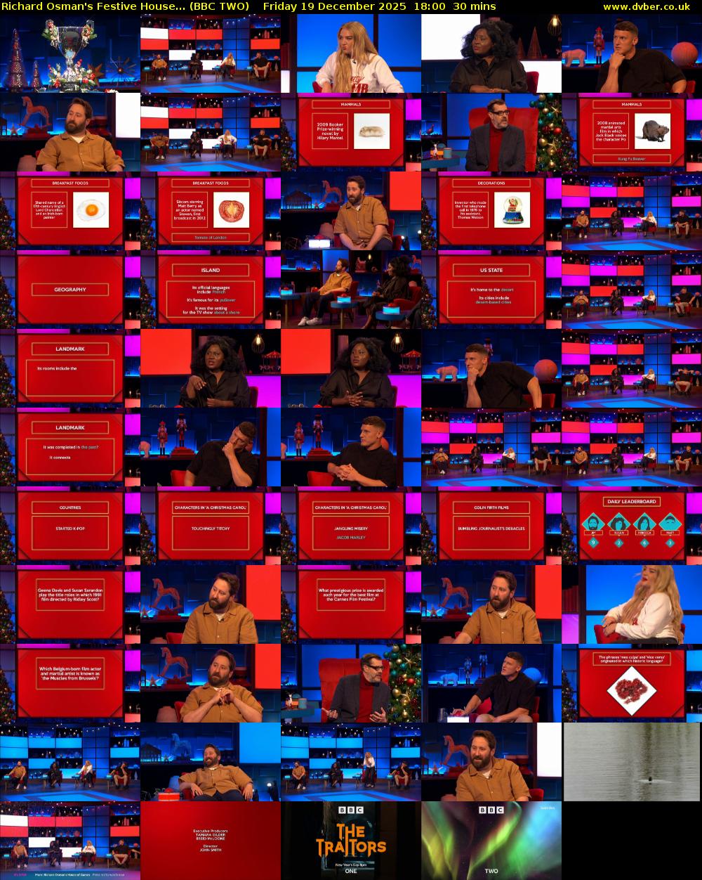 Richard Osman's Festive House... (BBC TWO) Friday 19 December 2025 18:00 - 18:30