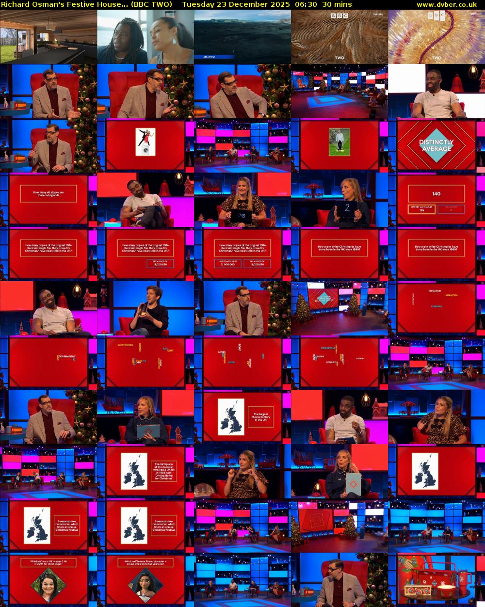 Richard Osman's Festive House... (BBC TWO) Tuesday 23 December 2025 06:30 - 07:00