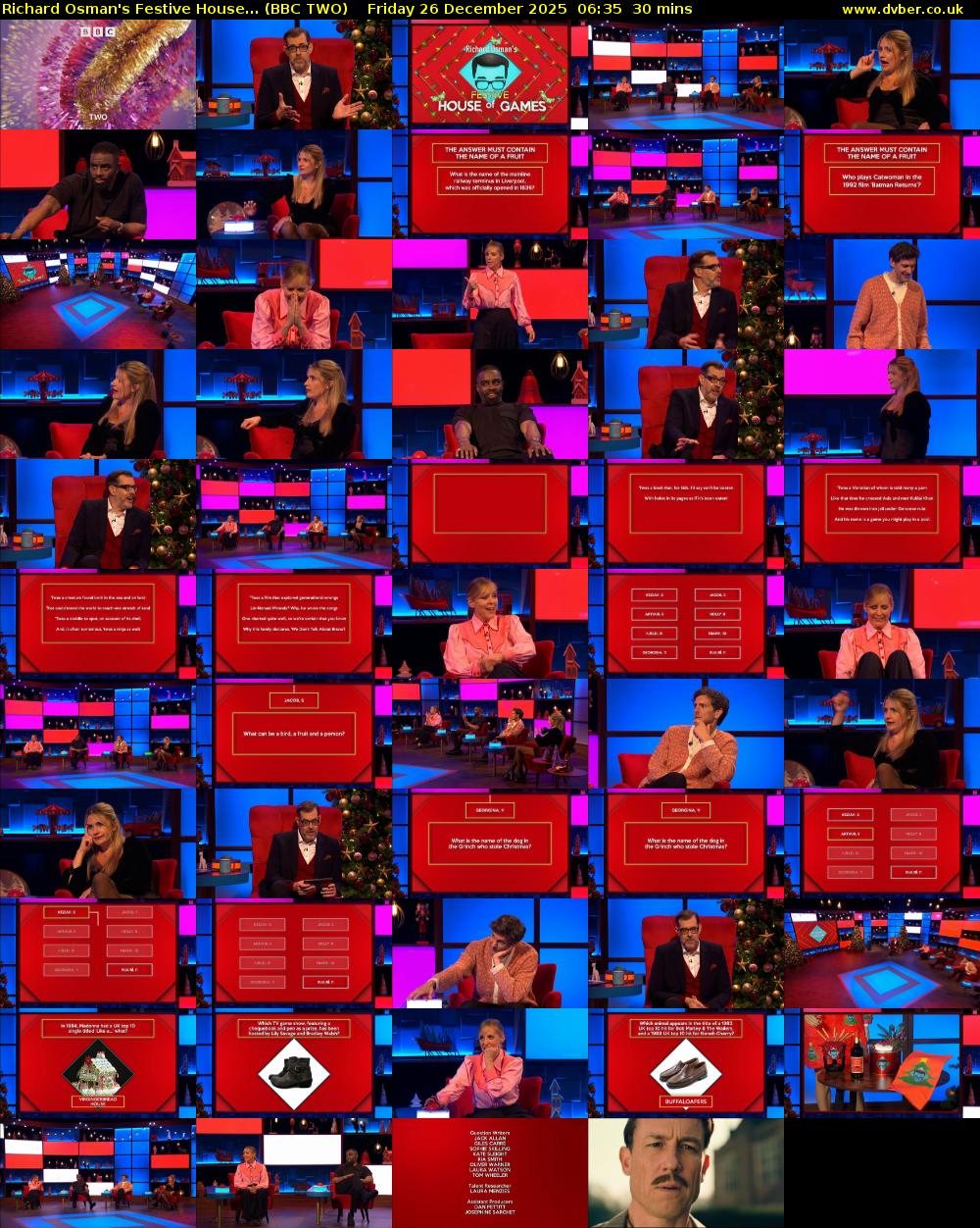 Richard Osman's Festive House... (BBC TWO) Friday 26 December 2025 06:35 - 07:05