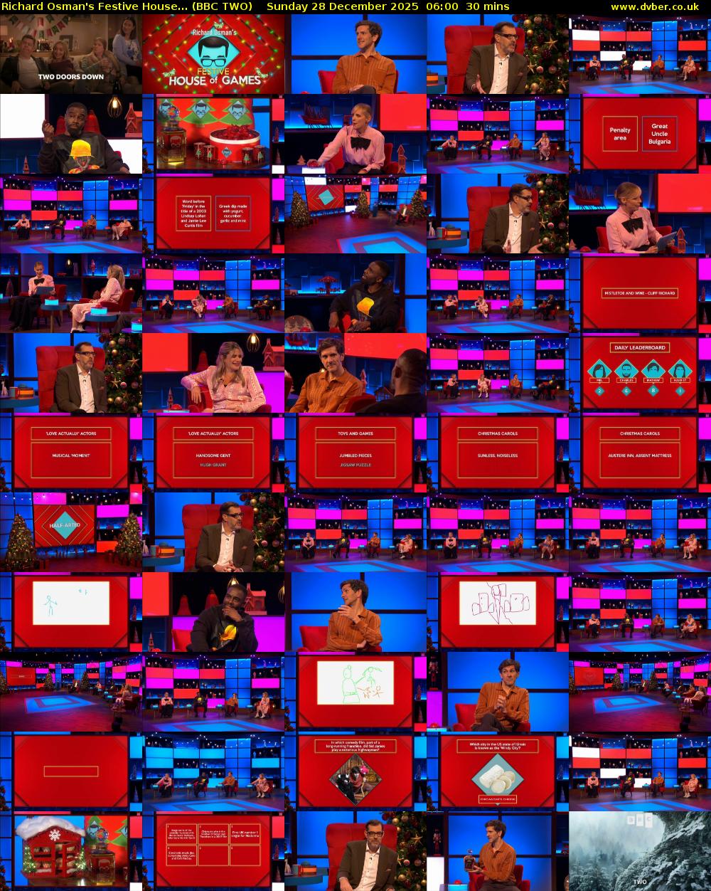 Richard Osman's Festive House... (BBC TWO) Sunday 28 December 2025 06:00 - 06:30