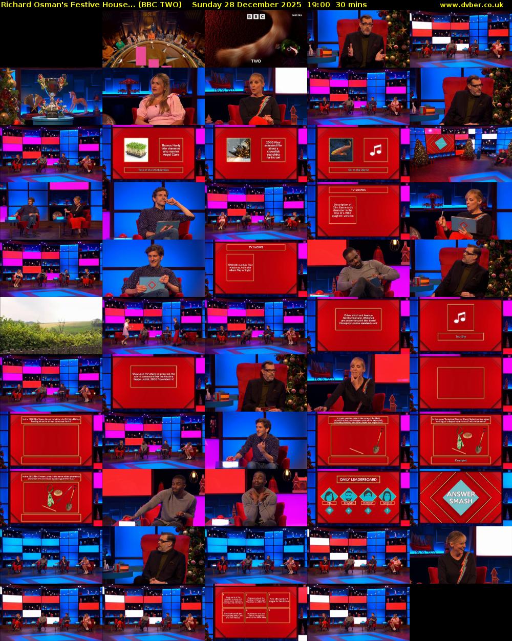 Richard Osman's Festive House... (BBC TWO) Sunday 28 December 2025 19:00 - 19:30