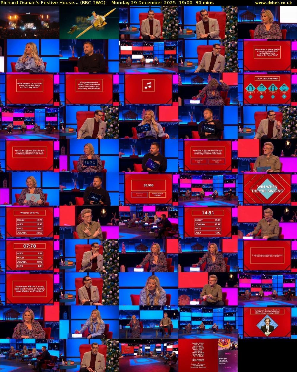 Richard Osman's Festive House... (BBC TWO) Monday 29 December 2025 19:00 - 19:30