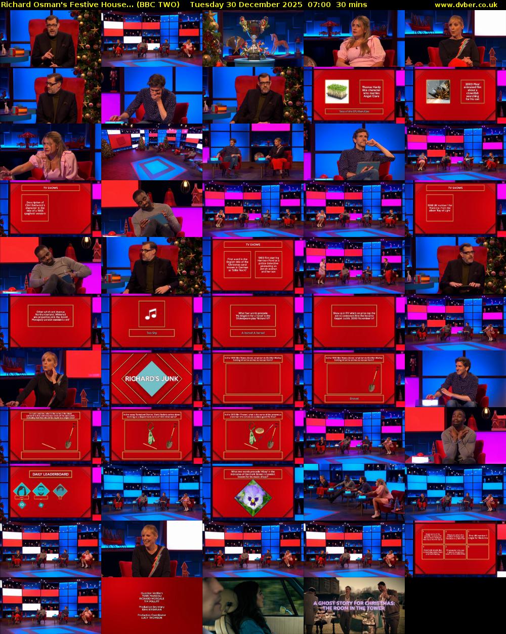 Richard Osman's Festive House... (BBC TWO) Tuesday 30 December 2025 07:00 - 07:30