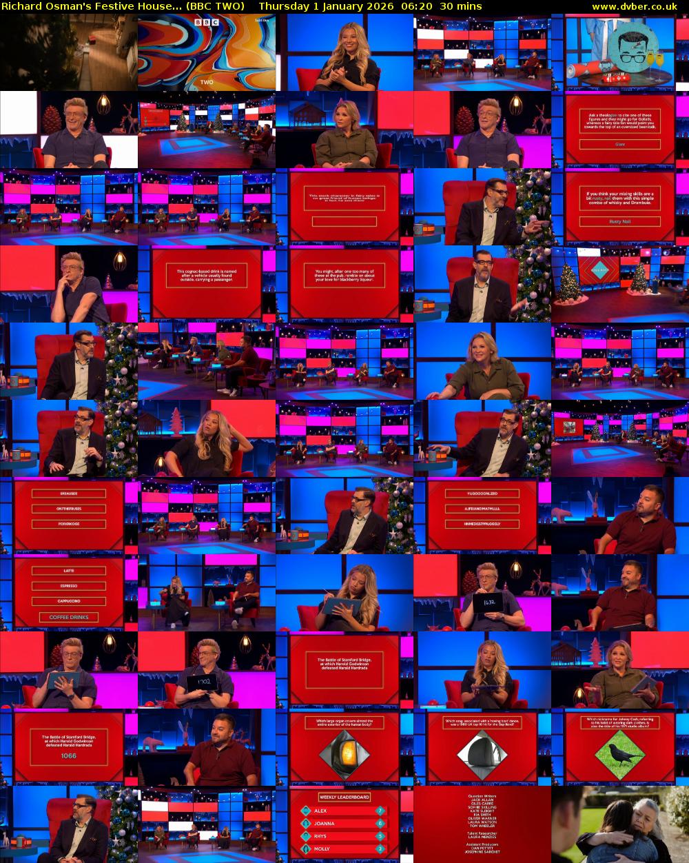 Richard Osman's Festive House... (BBC TWO) Thursday 1 January 2026 06:20 - 06:50