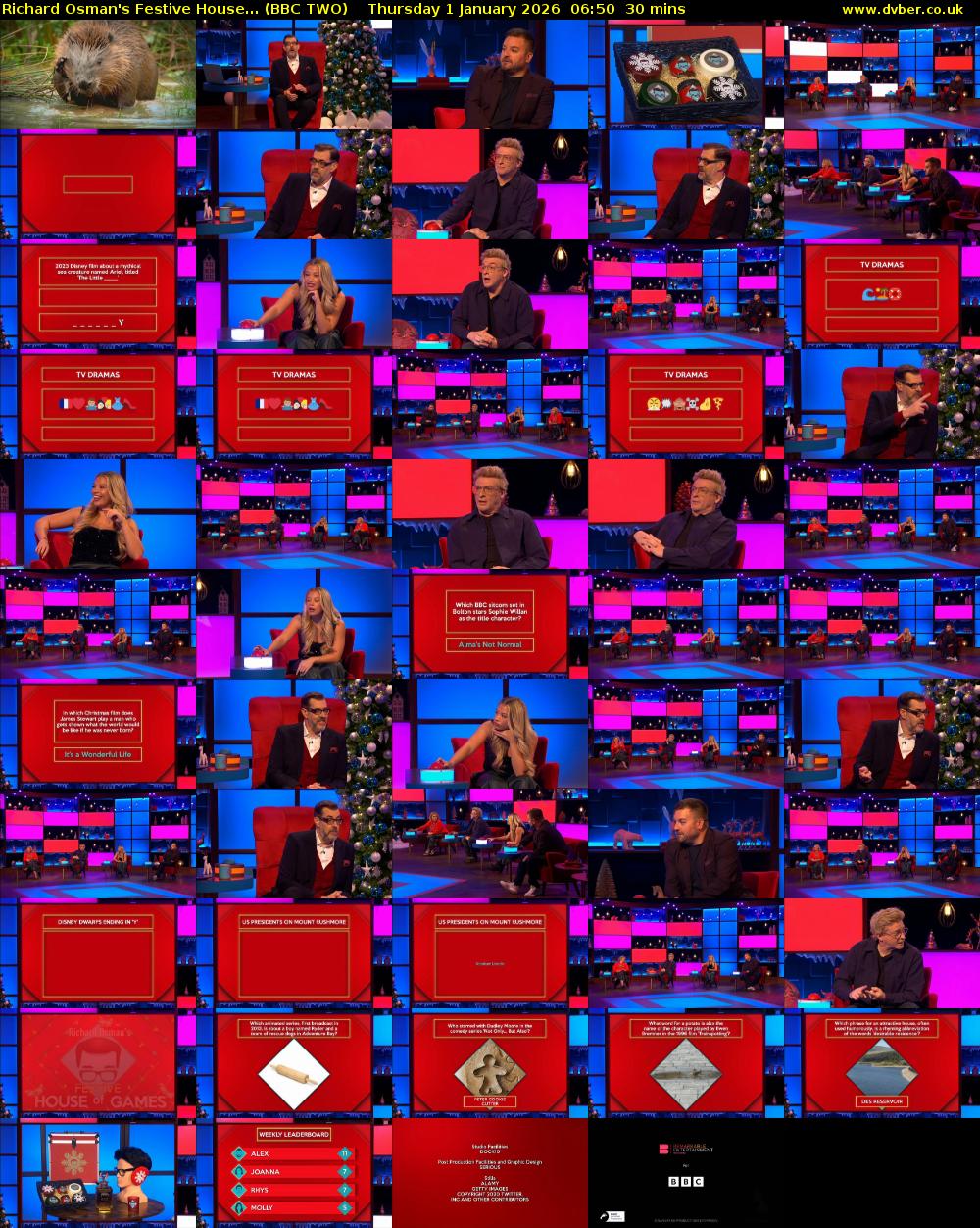 Richard Osman's Festive House... (BBC TWO) Thursday 1 January 2026 06:50 - 07:20