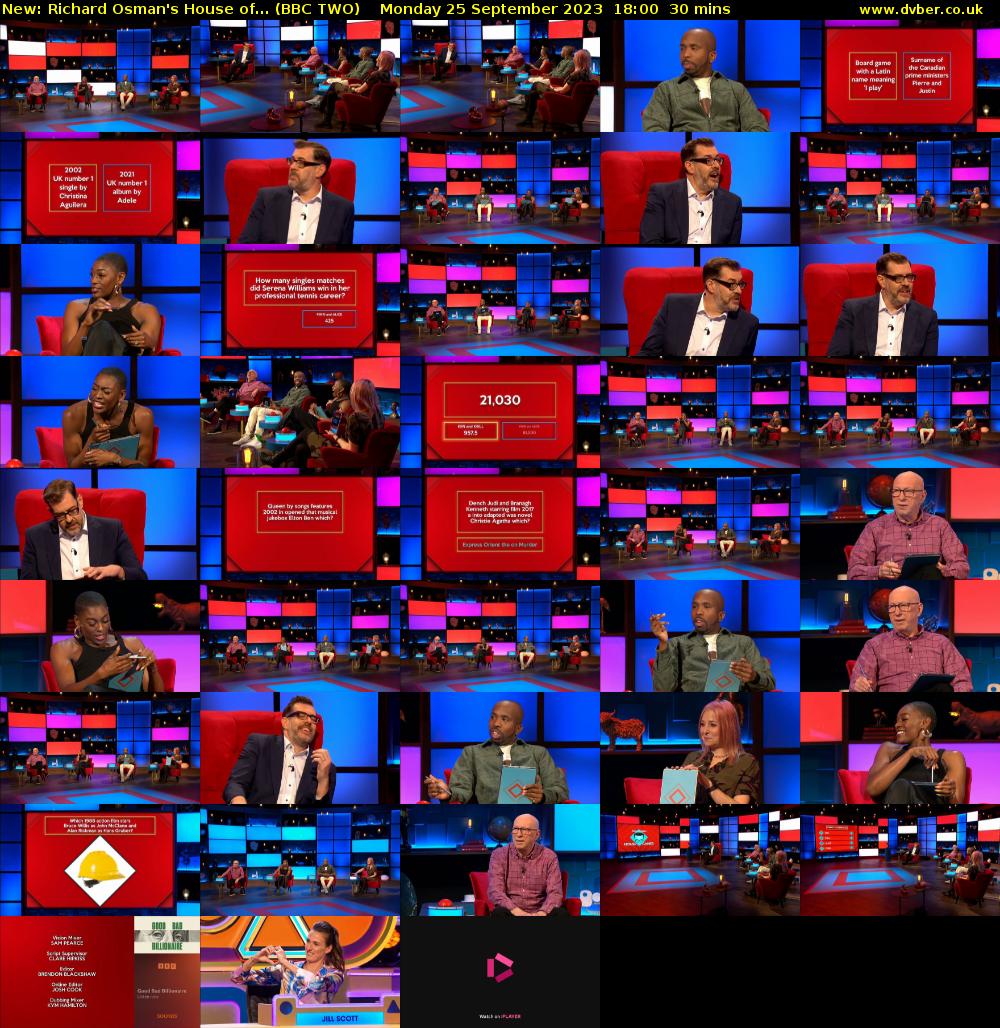 Richard Osman's House of... (BBC TWO) Monday 25 September 2023 18:00 - 18:30