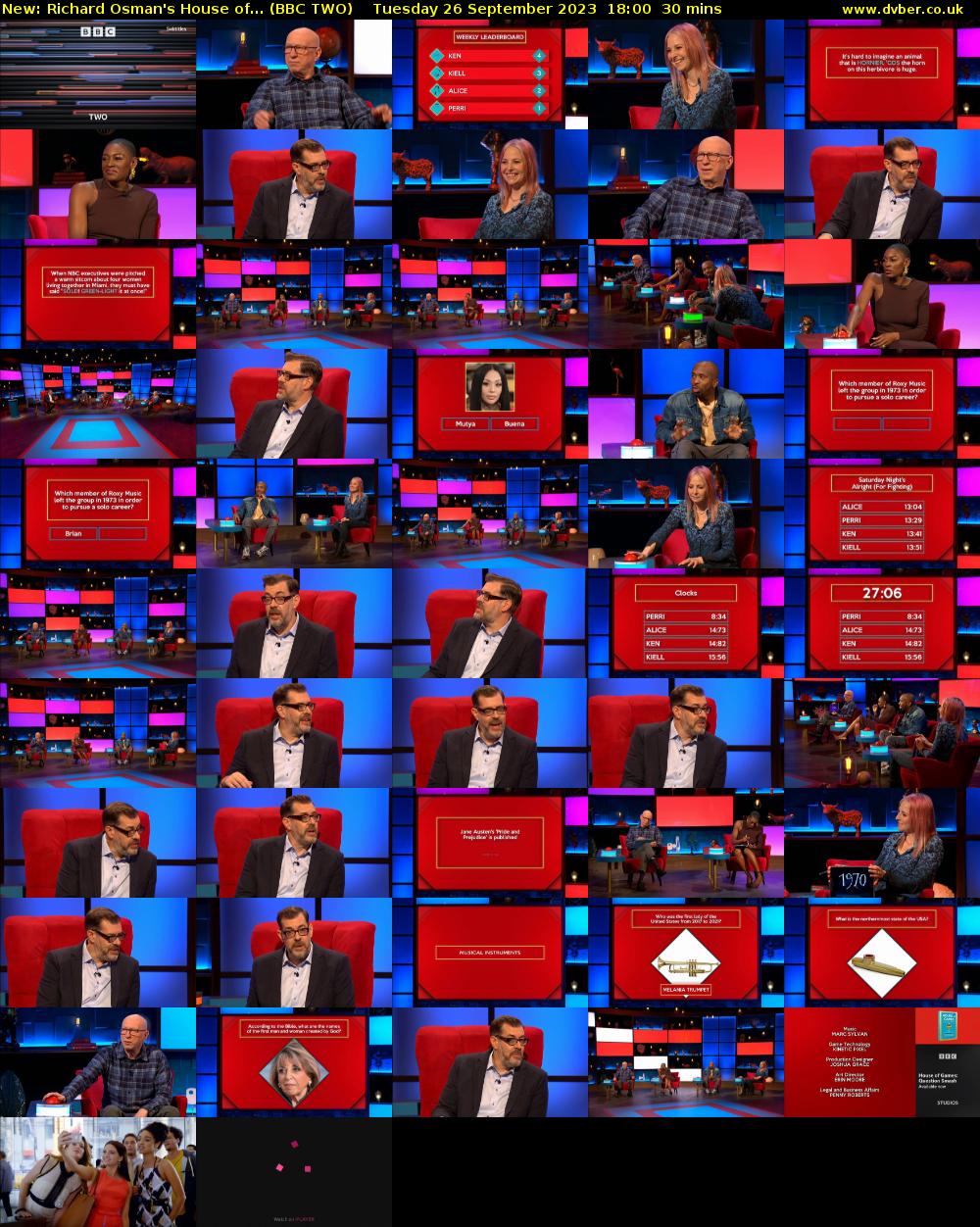 Richard Osman's House of... (BBC TWO) Tuesday 26 September 2023 18:00 - 18:30