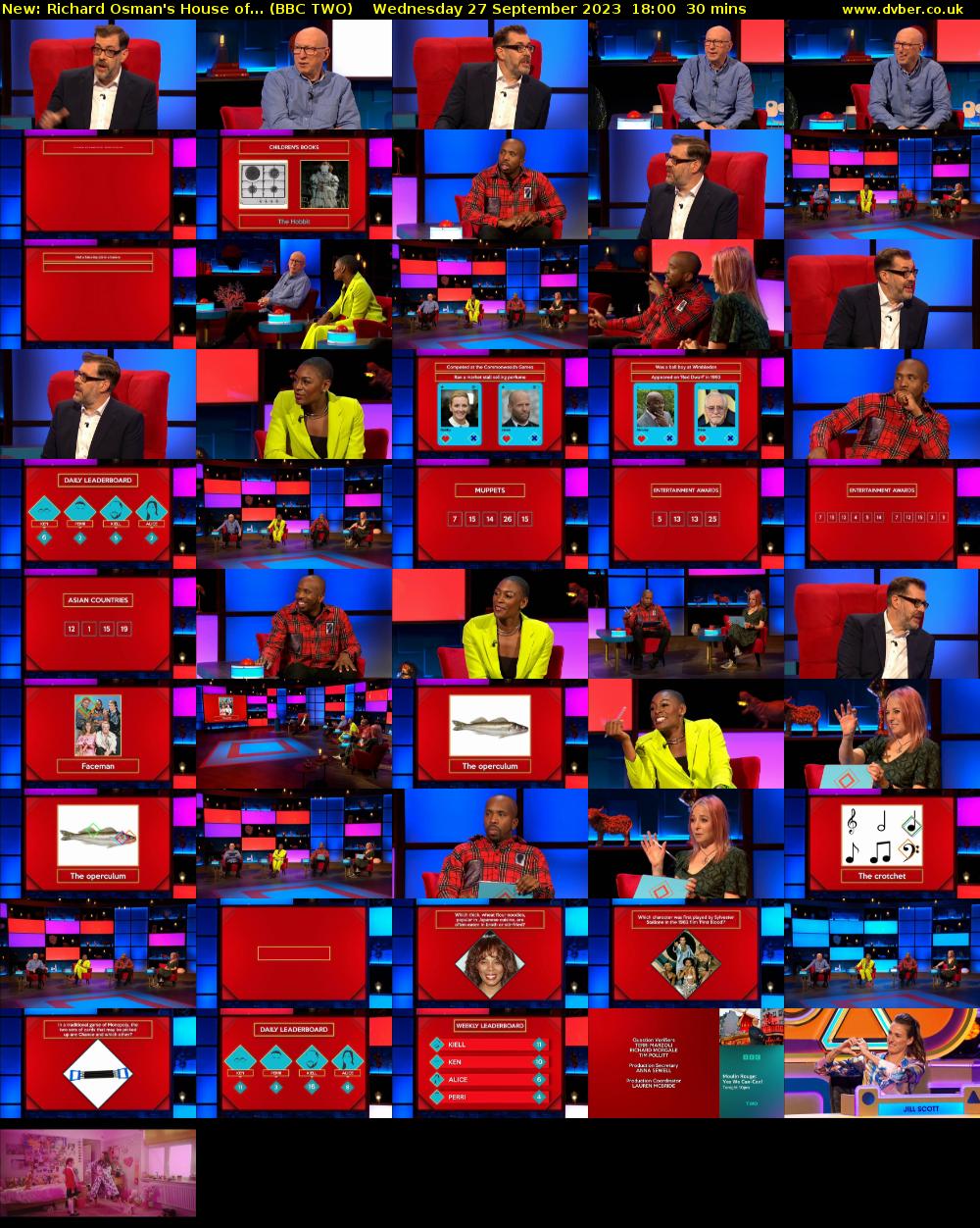 Richard Osman's House of... (BBC TWO) Wednesday 27 September 2023 18:00 - 18:30