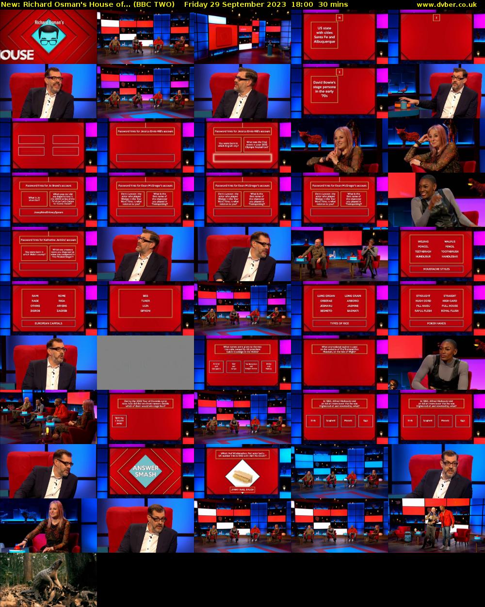 Richard Osman's House of... (BBC TWO) Friday 29 September 2023 18:00 - 18:30