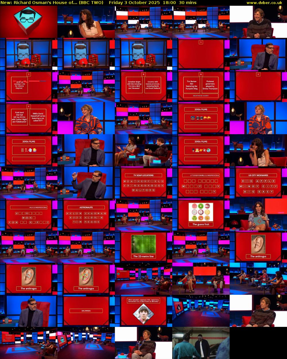Richard Osman's House of... (BBC TWO) Friday 3 October 2025 18:00 - 18:30